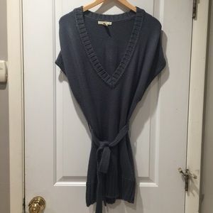Forever 21 Knit Dark Blue Grey Tunic with belt S